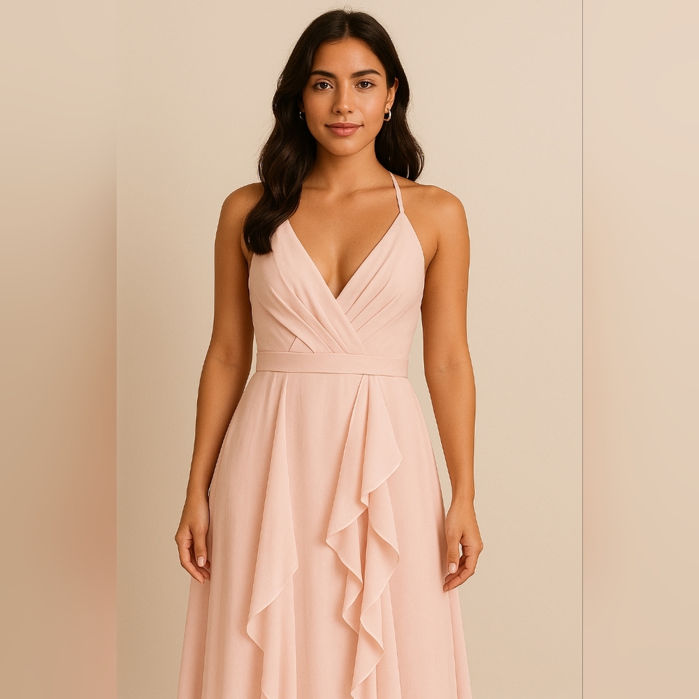 White By Vera Wang Elegant Pink Evening Gown/Bridesmaid Dress